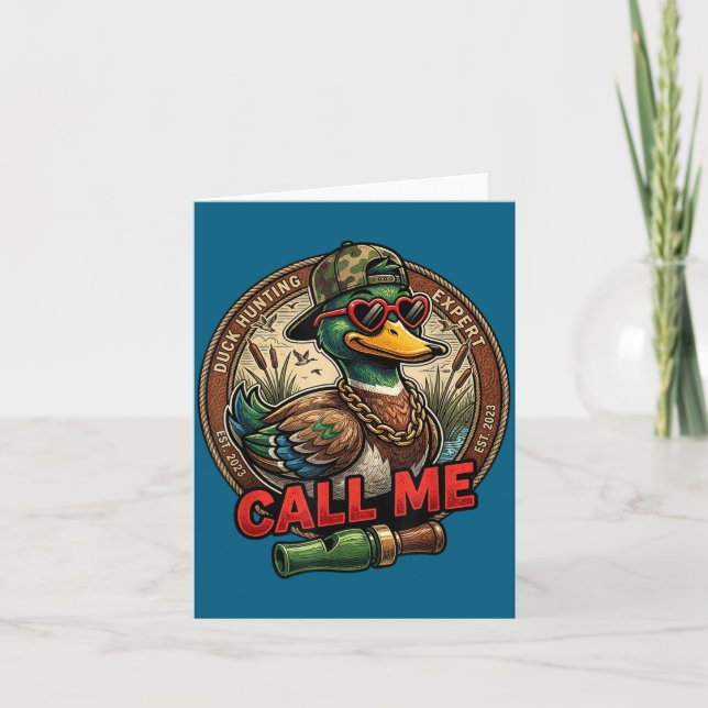 Call Me Duck Hunting Retro Valentine's Day Men Wom Karte (Vorderseite)