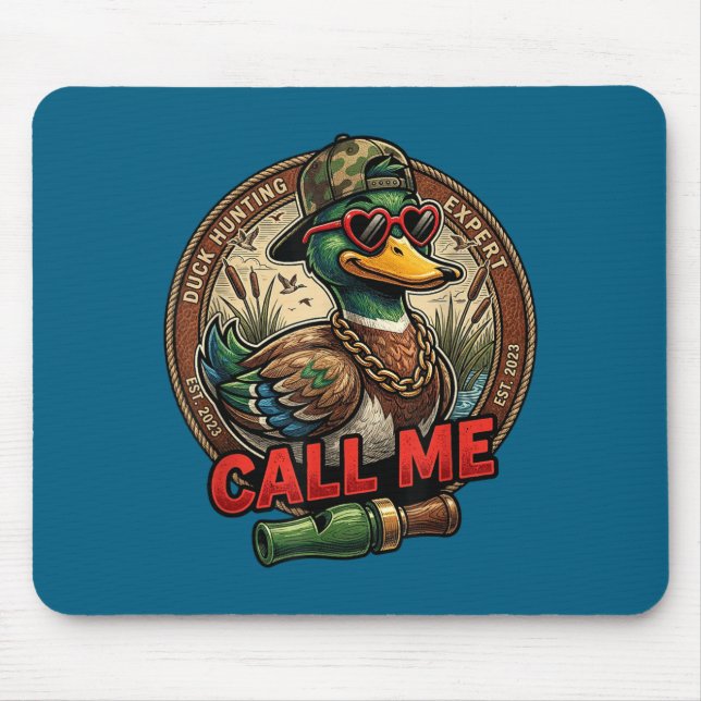 Call Me Duck Hunting Retro Valentine's Day Men Wom Mousepad (Vorne)