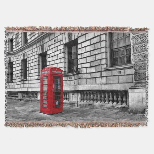 Call Me - London Red Phone Box Blanket Decke (Vorderseite)