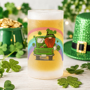 Call Me Lucky Irish Gnome St Patricks Day Mattglas Bierglas