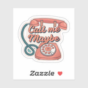 Call Me Maybe Retro Rotary Telefon Pop Art Ästhe Aufkleber