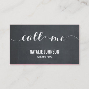 Call Me Modern Calling Card - Chalkboard Telefonnummerkarte