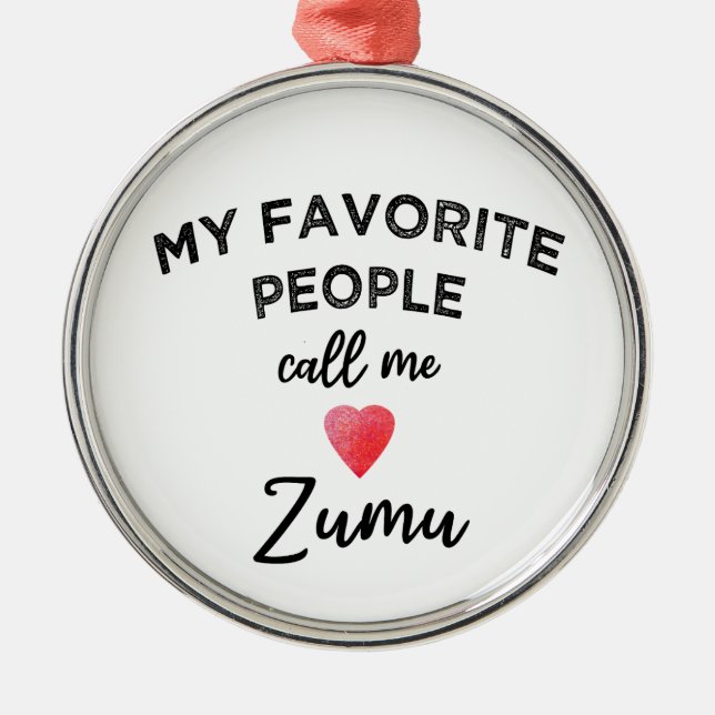 Call Me ZUMU Chinese Paternal Grandmother Nickname Ornament Aus Metall (Vorne)