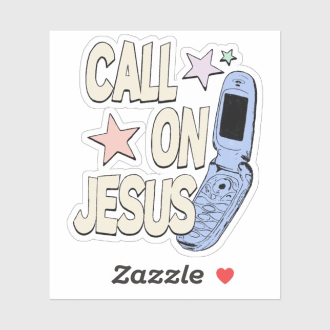 Call on Jesus – Retro Faith Design Aufkleber (Blatt)