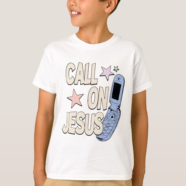 Call on Jesus – Retro Faith Design T-Shirt (Vorderseite)