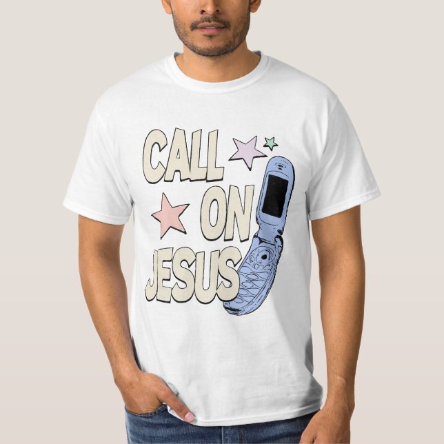 Call on Jesus – Retro Faith Design T-Shirt (Vorderseite)