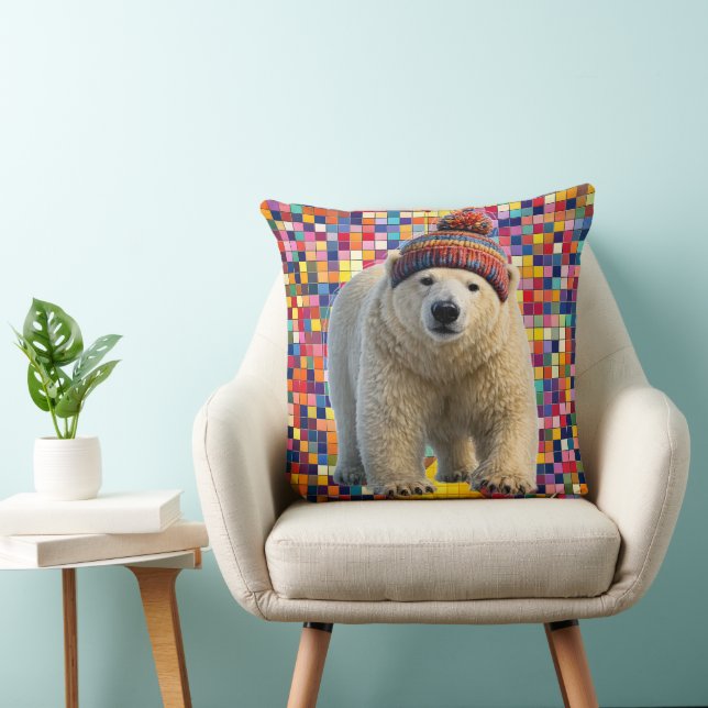 Call polar bear and Benny mosaic throw pillow Kissen (Stuhl )