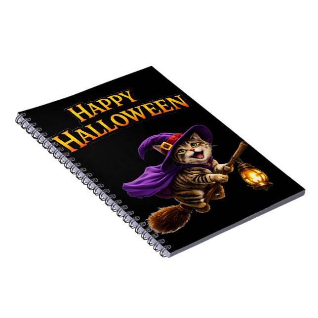 Call tabby witch kitten whimsical happy Halloween Notizblock (Rechte Seite)