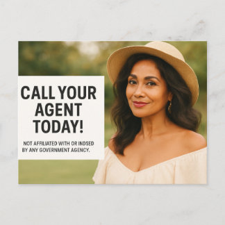 Call Your Agent Today – Medicare Reminder Postcard Feiertagspostkarte