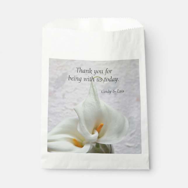Calla basiert auf texturiertem Hintergrund Geschenktütchen (Vorderseite)