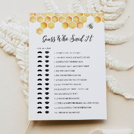 CALLA Bee Guess, der sagte, es Brautparty Game Einladung