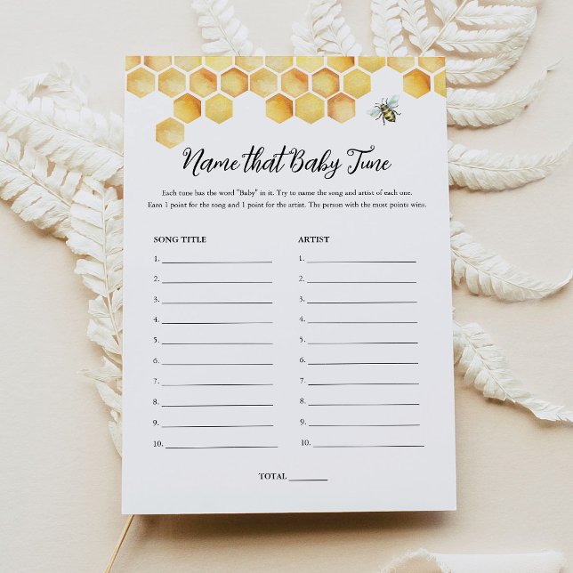 CALLA Bee Name that Baby Tune Baby Shower Game Einladung (Von Creator hochgeladen)
