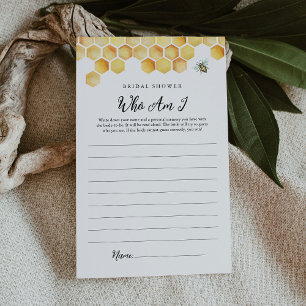 CALLA Bee Who I Brautparty Game Card