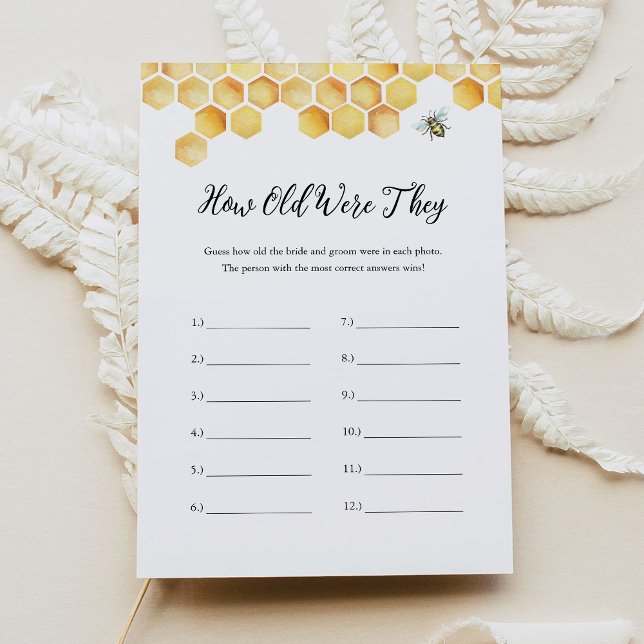 CALLA Bee wie alt waren sie Brautparty Game Einladung (Von Creator hochgeladen)
