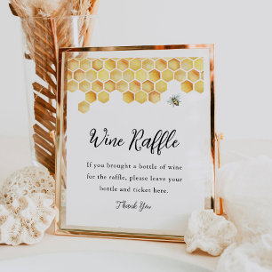 CALLA Bee Wine Raffle Brautparty Game Sign Poster