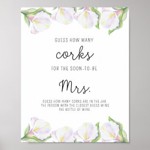Calla Blume - Brautparty schätzt wie viele Korken Poster