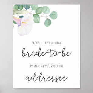 Calla Blume - Helfen Sie dem geschäftigen Brautadr Poster
