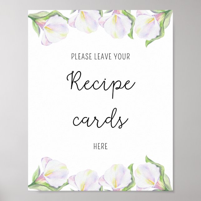 Calla Blume - Ihre Rezeptkarte hier Plakat (Vorne)
