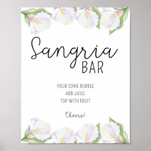 Calla Blumen - Sangria Bar Plakat