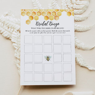 CALLA Honeycomb Bee Bridal Bingo Card Einladung