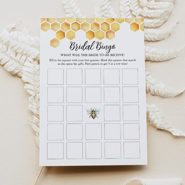 CALLA Honeycomb Bee Bridal Bingo Card Einladung (Von Creator hochgeladen)