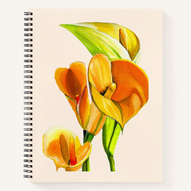 Calla liblütig Aquarellblüte Notizbuch (Vorderseite)