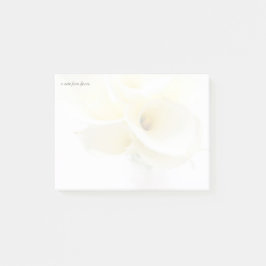 Calla liegt in der Vase verblassen Post-it Klebezettel