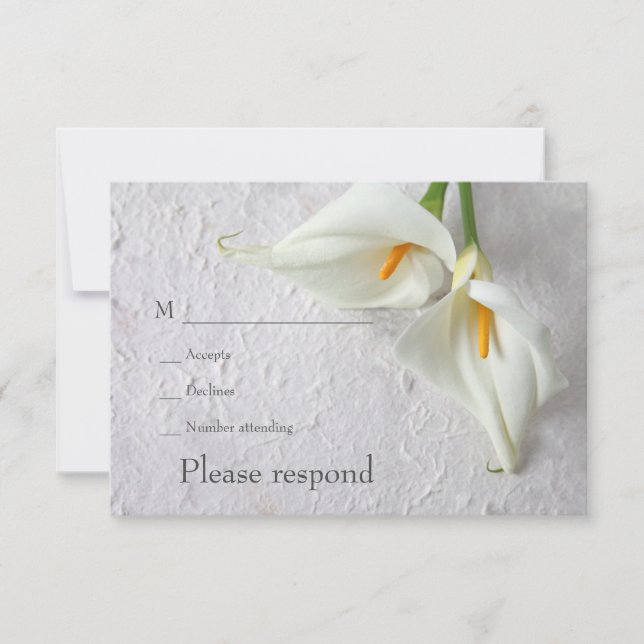 Calla liegt mit Platz für Text RSVP Karte (Vorderseite)