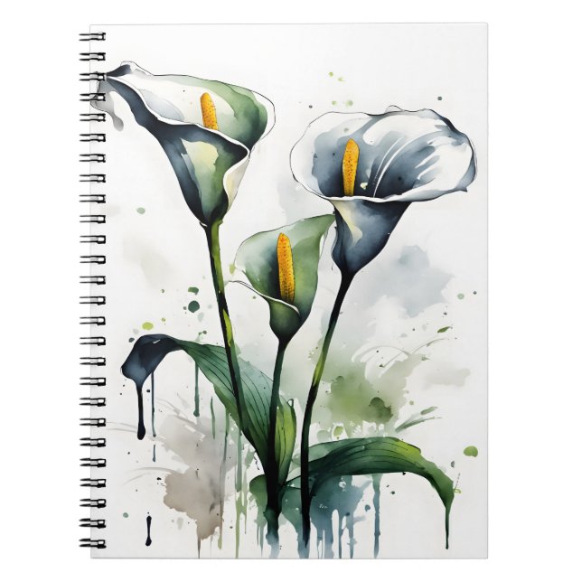 Calla-Lilie - Aquarellblumen Notizblock (Vorderseite)