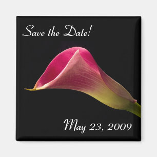 Calla-Lilie auf Schwarzem, Save the Date! Magnet