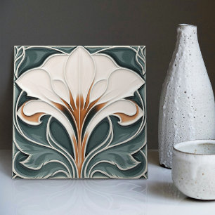 Calla-Lilie Blau Florale Wanddekoration Art Nouvea Fliese