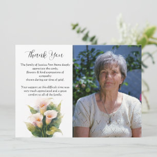 Calla-Lilie Blumige Beerdigung Tod Danke Einladung
