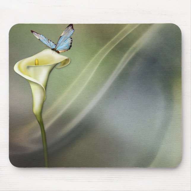 Calla-Lilie und Schmetterling Mousepad (Vorne)