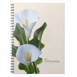 Calla-Lilien-Blumen-elegante Notizbuch-mit Notizblock