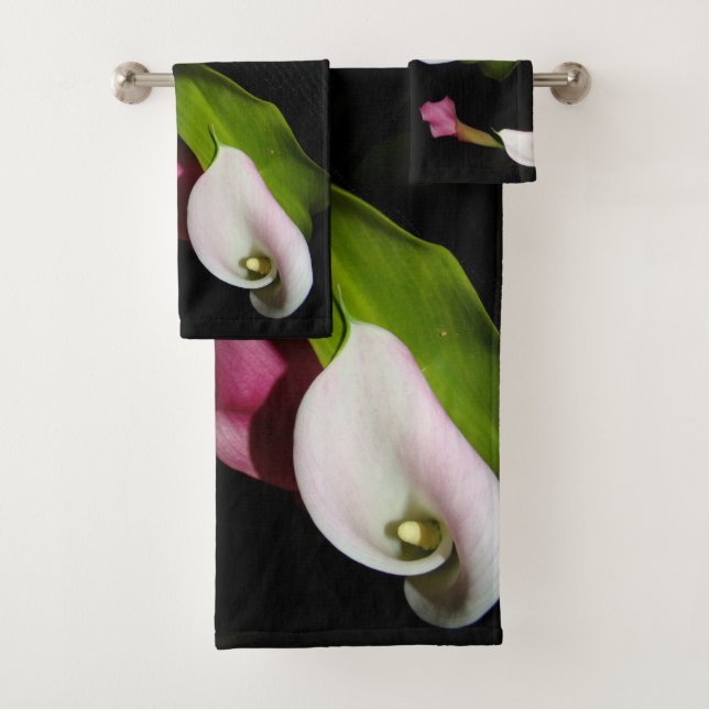 Calla-Lilien-Blumen-Fotografie-Bad-Tuch-Set Badhandtuch Set (Insitu)