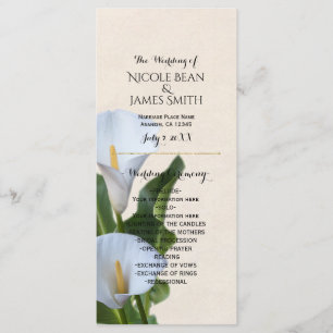 Calla-Lilien-Blumen Hochzeitsprogramm Programm