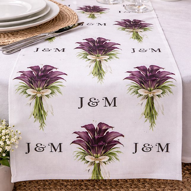 Calla Lilien Blumen Hochzeitsstoff mit Monogramm Stoff (Von Creator hochgeladen)