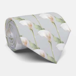 Calla-Lilien-Blumenmuster auf beliebigem farbigen Krawatte