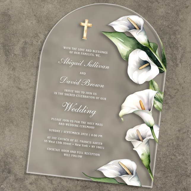 Calla Lilien Bogen Hochzeit Acryleinladungen (Von Creator hochgeladen)