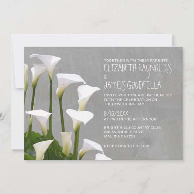 Calla Lilien Hochzeit Einladungen (Vorderseite)