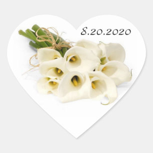 Calla-Lilien-Hochzeits-Einladungs-Umschlag Herz-Aufkleber
