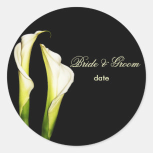Calla Lilien Hochzeitsticker Runder Aufkleber