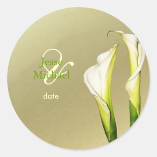 Calla Lilien Hochzeitsticker Runder Aufkleber