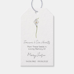 Calla-Lilien-Samenpackungs-Trauer-Geschenk-Tags Geschenkanhänger