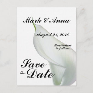 Calla-Lilien-Save the Date Postkarte