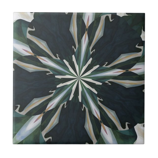 Calla-Lilien-Stern-Kaleidoskop Fliese (Vorderseite)