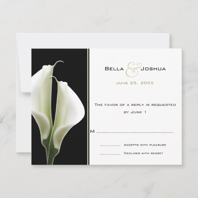 Calla Lilien UAWG RSVP Karte (Vorderseite)
