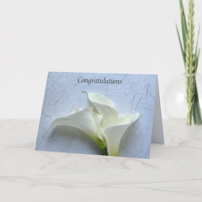 Calla lilies auf dekorativen Hintergrund Hochzeit Karte (Vorderseite)
