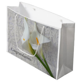 Calla lilies auf weißen Texturen Hochzeit Große Geschenktüte