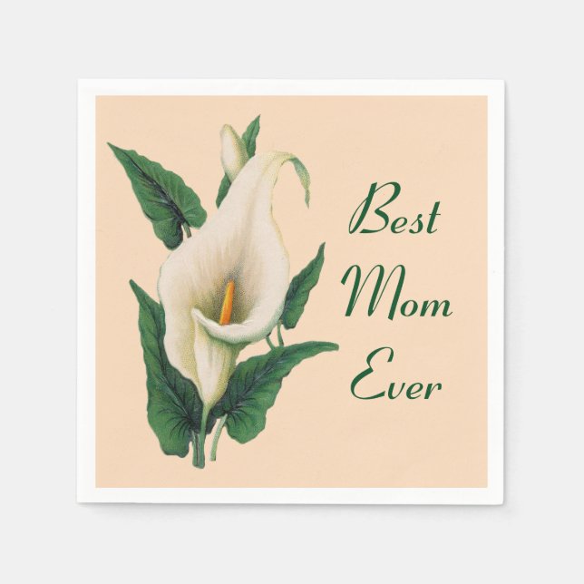 Calla Lilies Beste Mama je Serviette (Vorderseite)